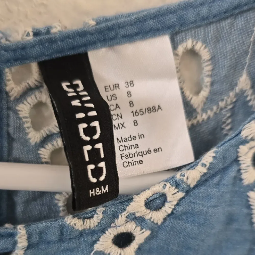 H&M Light Blue Embroidered Tank Top - Picture 2 of 4